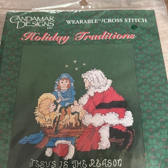 Vintage Candamar Designs Christmas Santa and Nativity Cross Stitch Kit - NEW - Picture 1 of 5